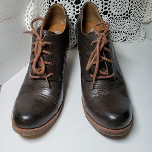 Korks by Kork Ease Womens Shoes 6.5 Brown Leather Chunky Heel Granny Cottage